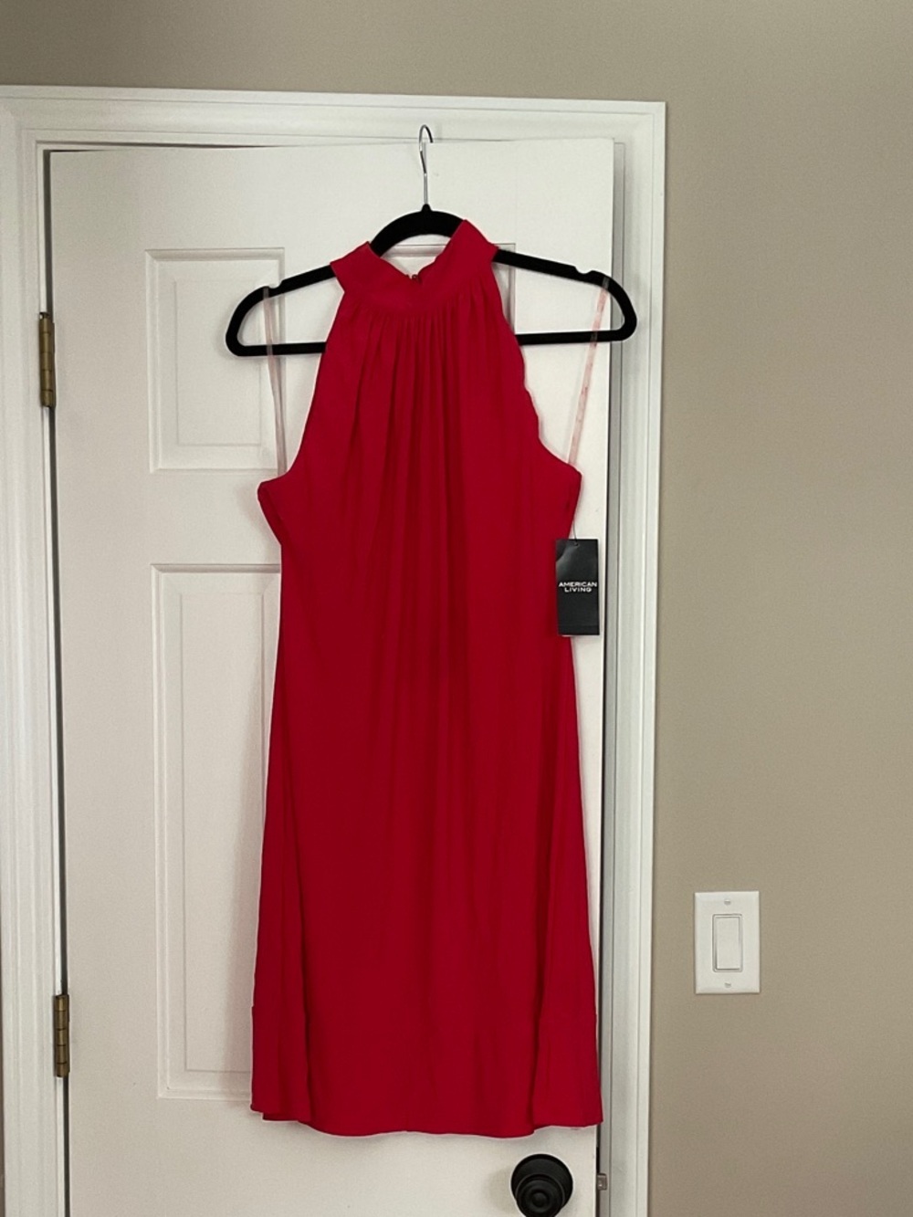 American Living Red Halter Midi Dress